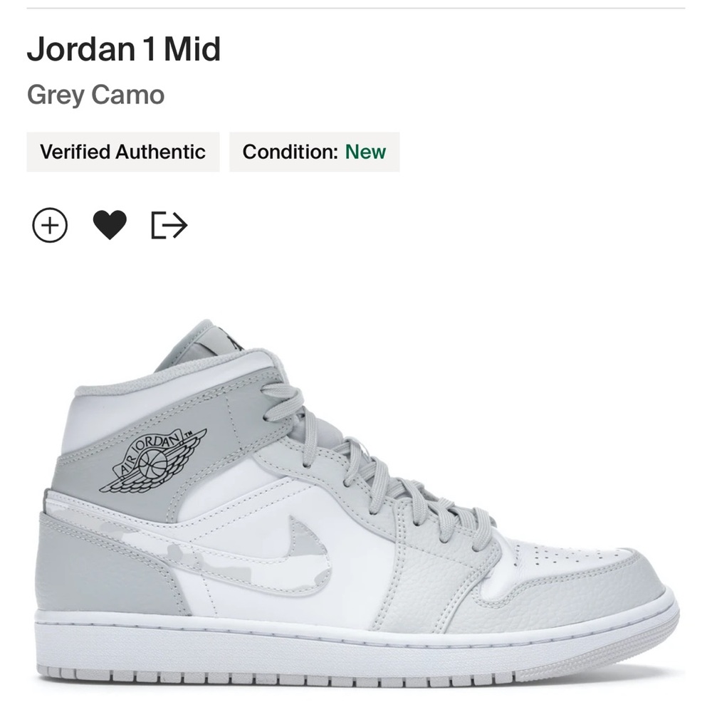 Jordan 1 Mid Grey Camo